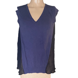Shae mixed fabric top
